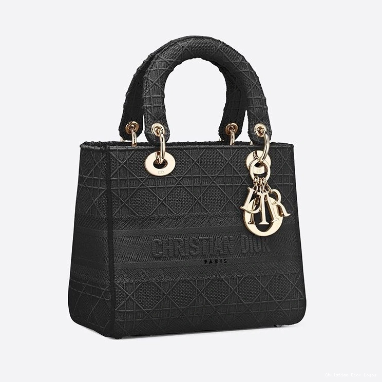 Cheap Motif Medium Bag Cannage D-lite Black Canvas Lady 0718 Luxury